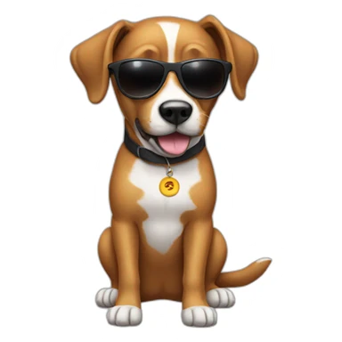 dog wearing shades  sticker