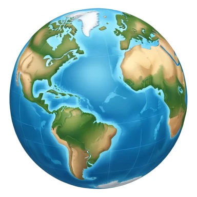 Earth globe showing continents and oceans sticker