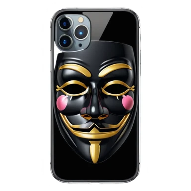 guy fawkes mask black  iphone 16 pro sticker