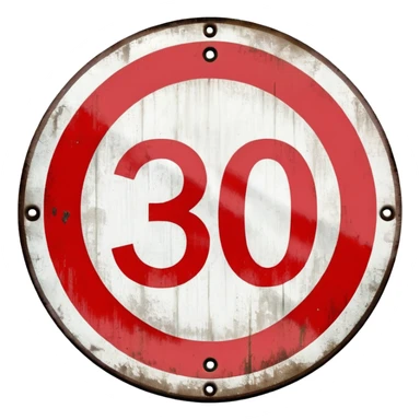 tempo 30 verkehrsschild auf strasse sticker