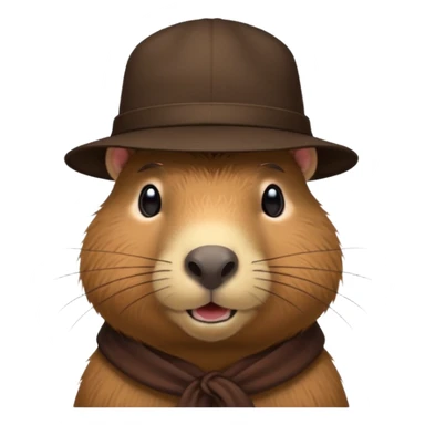 Realistisk Capybara med hat sticker