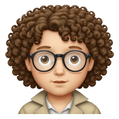 BAMBINO CON OCCHIALI CAPELLI RICCI  sticker