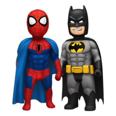 spiderman and batman sticker