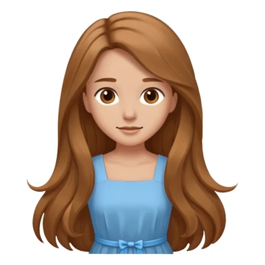 GloomyKassie light brown long hair, brown eyes, light blue dress sticker