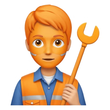 orange west person holding a meter stick sticker