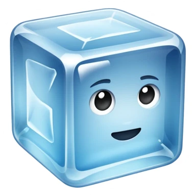 ice, blocky, transparent, shiny sticker