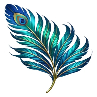 Futuristic Peacock Begonia feathers sticker