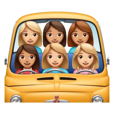 four girls in a fiat  sticker