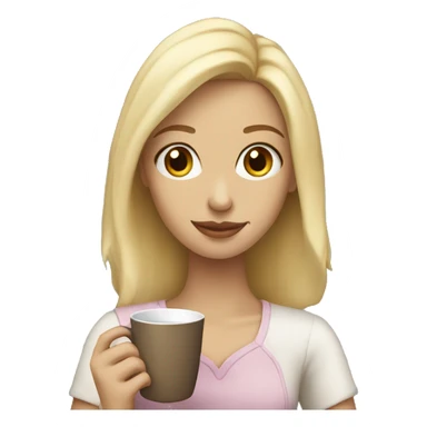 blonde girl holding a cup of tea sticker