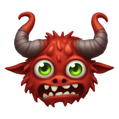 red horned monster sticker