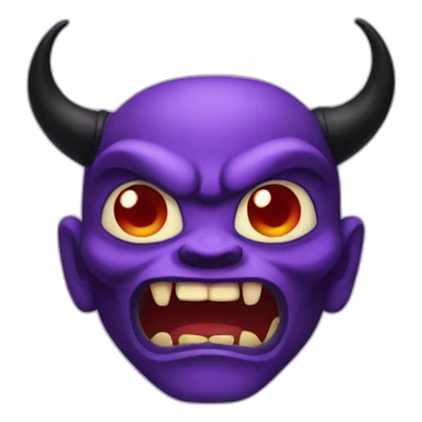 A Oni with a black body  and  purple eyes  sticker