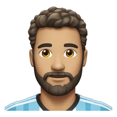 Una persona con camiseta  de argentina  con barba y una corona futbolista pelo negro sticker