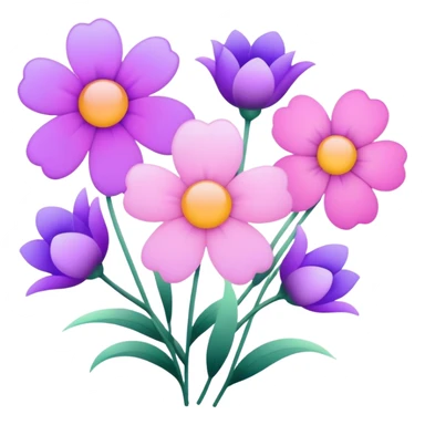 Light pink pastel purple gradients flowers sticker