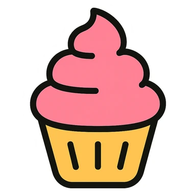 cupcake with pink icing sticker