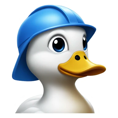 A duck in a blue helmet.  sticker