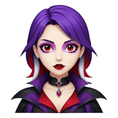 Beautiful ethereal Gorgeous Vampiric Edgy Anime Lady With Black red White Purple  sticker