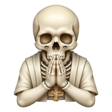 A skull praying hands sticker