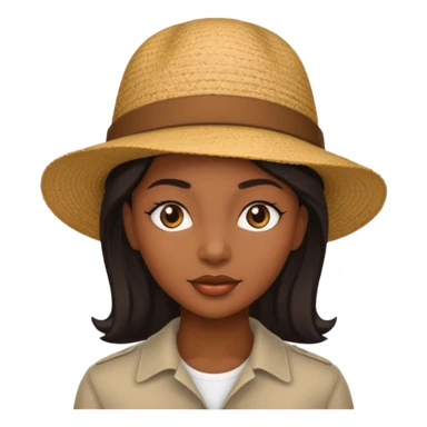 black woman wearing hat sticker