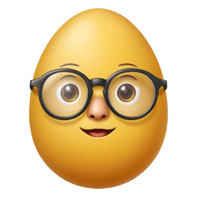friendly yellow egg with glasses sticker