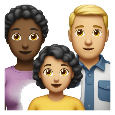 a family, 1_fat_white_man, 1_black_fat_woman, with 1_black_fat_5years_old_girl sticker