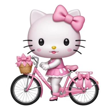 Hello kitty sur un vélo  sticker