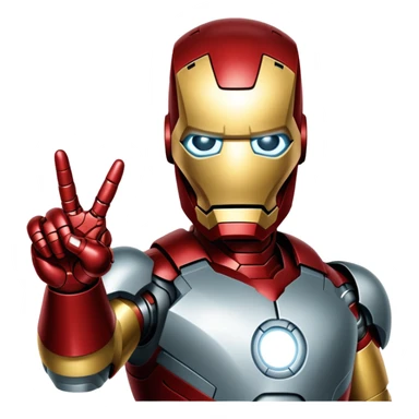 Iron Man showing the middle finger with both hands to paparazzi sticker