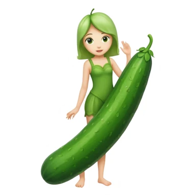 Cucumber girl full body sticker
