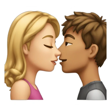 Male teen and female teen kissing sticker