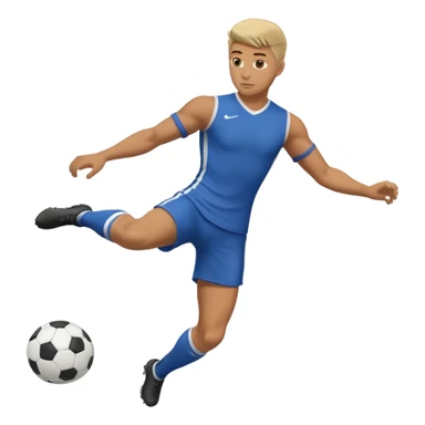 תיצור לי אימוג'י של בן אדם בועט בכדור עם הרגל ויש לו שריר sticker
