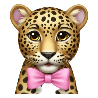 leopard with pink bow sticker