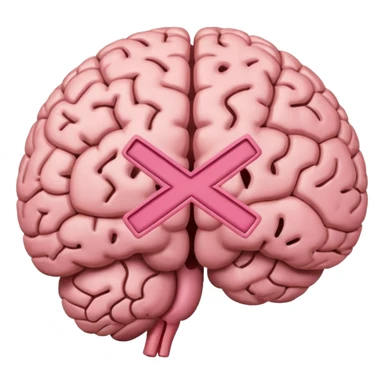 The brain and the X mark on it sticker