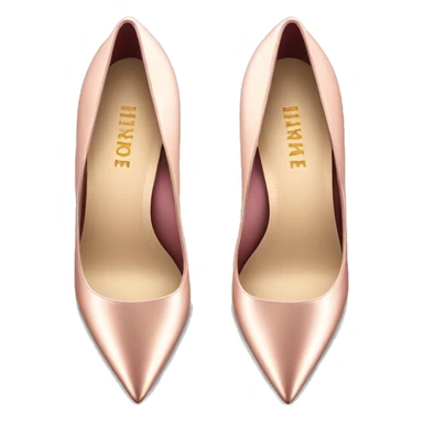 Realistic isolated top view of a pair of light rose gold spikey pointed toe high heel shoes.  sticker