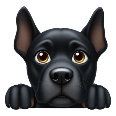 Black dog watching the Super Bowl with ears standing straight up  sticker