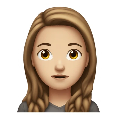 white girl with brown long hair looking sad sticker