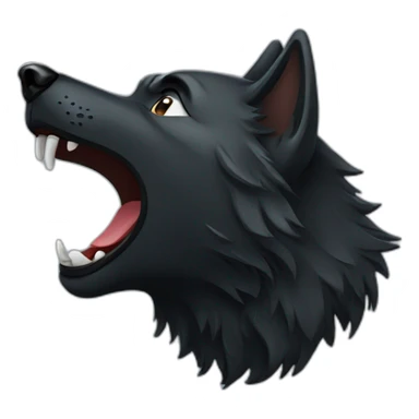 Black wolf howling  sticker