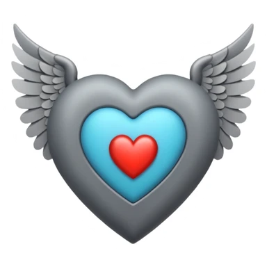 grisgray heart with wings sticker