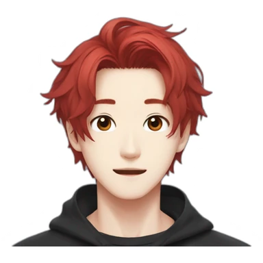 Stray Kids Hyunjin red hair sticker