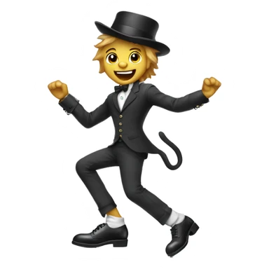 Silly cat boy with tap dancing shoes sticker