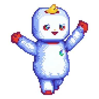 labobo character, dynamic pose sticker