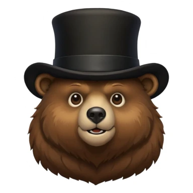 Bear with a full black tophat sticker