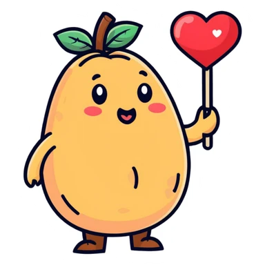 Sexy potato saying I love you sticker