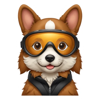 Chien avec des lunette de ski  sticker