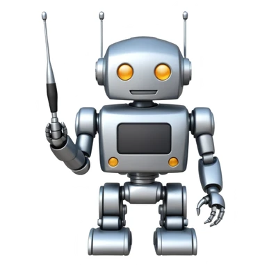 Robot with antana sticker