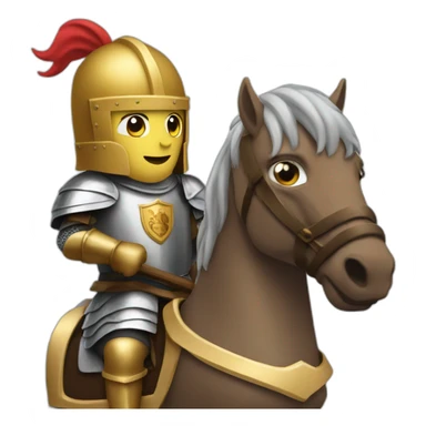 a knight with a shield on a horse sticker