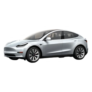 A Tesla Model Y parallel parking in front of a store, from above sticker