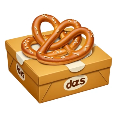 Pretzel on food paper box sticker