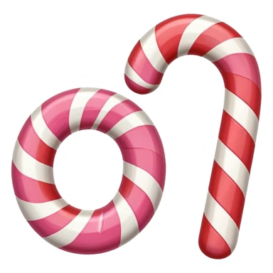 Red and pink swirled candy cane sticker