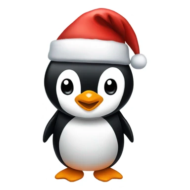 Penguin with Santa hat sticker