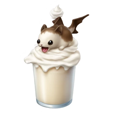 Milk Martin with whipped cream on top and a bow around the stem sticker