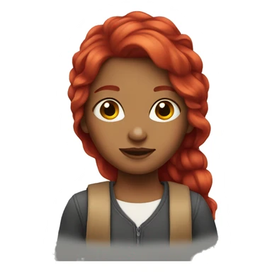 Girl with ruby red hair sticker